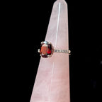 Gothic garnet and white topaz ring size 7 | 925 sterling silver *Seconds*