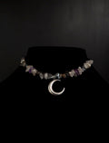 Moonstone amethyst and hematite choker