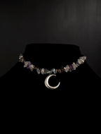 Moonstone amethyst and hematite choker