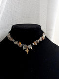 Witchy moonstone tiger eye and hematite choker
