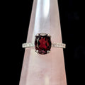 Gothic garnet and white topaz ring size 7 | 925 sterling silver *Seconds*