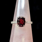 Gothic garnet and white topaz ring size 7 | 925 sterling silver *Seconds*