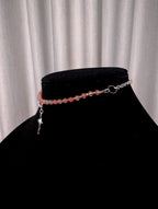 Cherry Quartz Multi-Style Necklace with a Cross Pendant | Adjustable