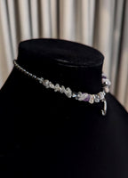 Moonstone amethyst and hematite choker