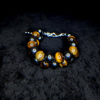 Tiger eye and hematite double row bracelet