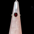 Gothic garnet and white topaz ring size 7 | 925 sterling silver *Seconds*