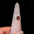 Gothic garnet and white topaz ring size 7 | 925 sterling silver *Seconds*