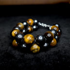 Tiger eye and hematite double row bracelet