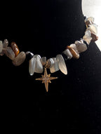 Witchy moonstone tiger eye and hematite choker