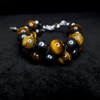 Tiger eye and hematite double row bracelet