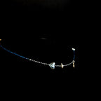 Hematite and blue glass bead celestial necklace