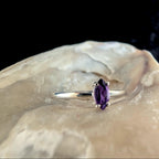 Minimalist natural amethyst ring | 925 Sterling Silver