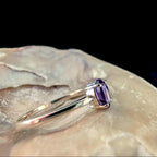 Minimalist natural amethyst ring | 925 Sterling Silver