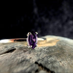 Minimalist natural amethyst ring | 925 Sterling Silver