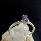 Minimalist natural amethyst ring | 925 Sterling Silver