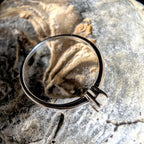 Natural rainbow moonstone minimalist ring | 925 sterling silver