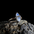 Marquise rainbow moonstone ring | 925 Sterling Silver