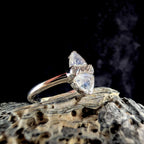 Marquise rainbow moonstone ring | 925 Sterling Silver