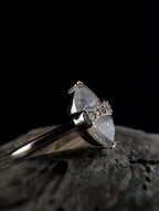 Marquise rainbow moonstone ring | 925 Sterling Silver
