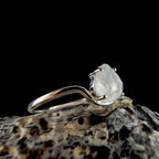 Pear cut rainbow moonstone ring | 925 Sterling Silver