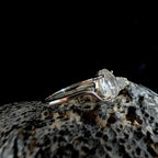 Pear cut rainbow moonstone ring | 925 Sterling Silver