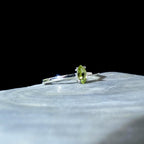 Minimalist peridot stacking ring | 925 Sterling Silver