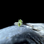 Minimalist peridot stacking ring | 925 Sterling Silver