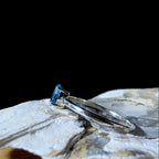 Minimalist natural blue topaz ring | 925 Sterling Silver