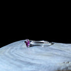 Minimalist rhodolite garnet ring | 925 Sterling Silver