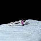 Minimalist rhodolite garnet ring | 925 Sterling Silver