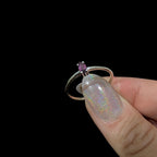 Minimalist rhodolite garnet ring | 925 Sterling Silver