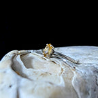 Minimalist natural citrine ring | 925 Sterling Silver