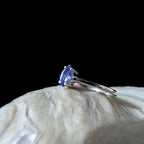 Minimalist natural tanzanite ring | 925 Sterling Silver