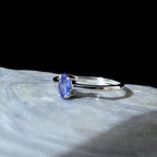 Minimalist natural tanzanite ring | 925 Sterling Silver