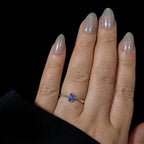 Minimalist natural tanzanite ring | 925 Sterling Silver
