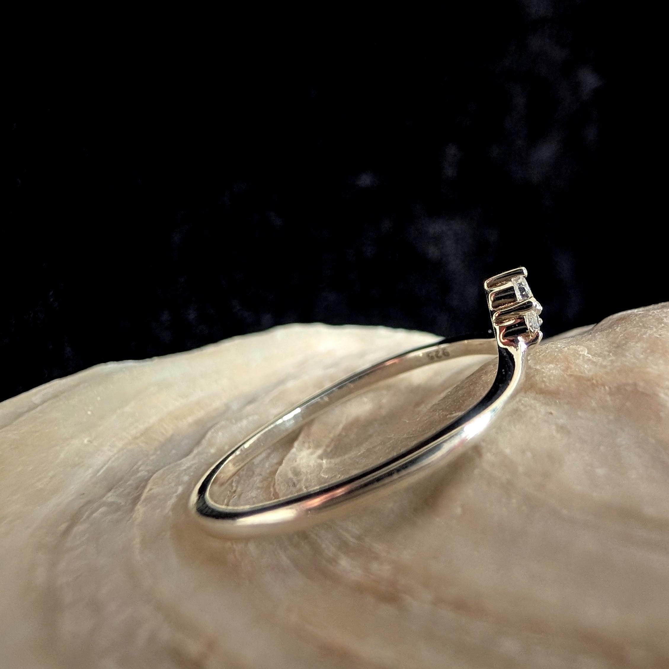 White topaz stacking enhancer ring | 925 Sterling Silver