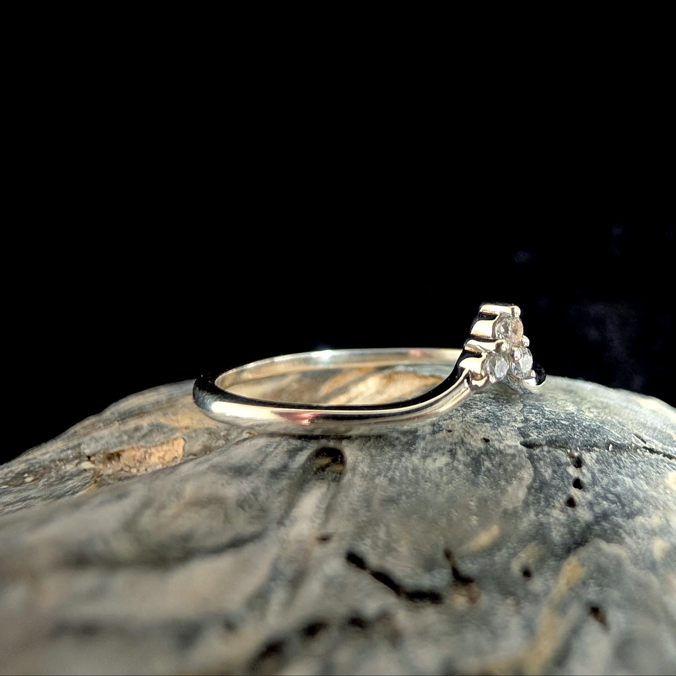 White topaz stacking enhancer ring | 925 Sterling Silver