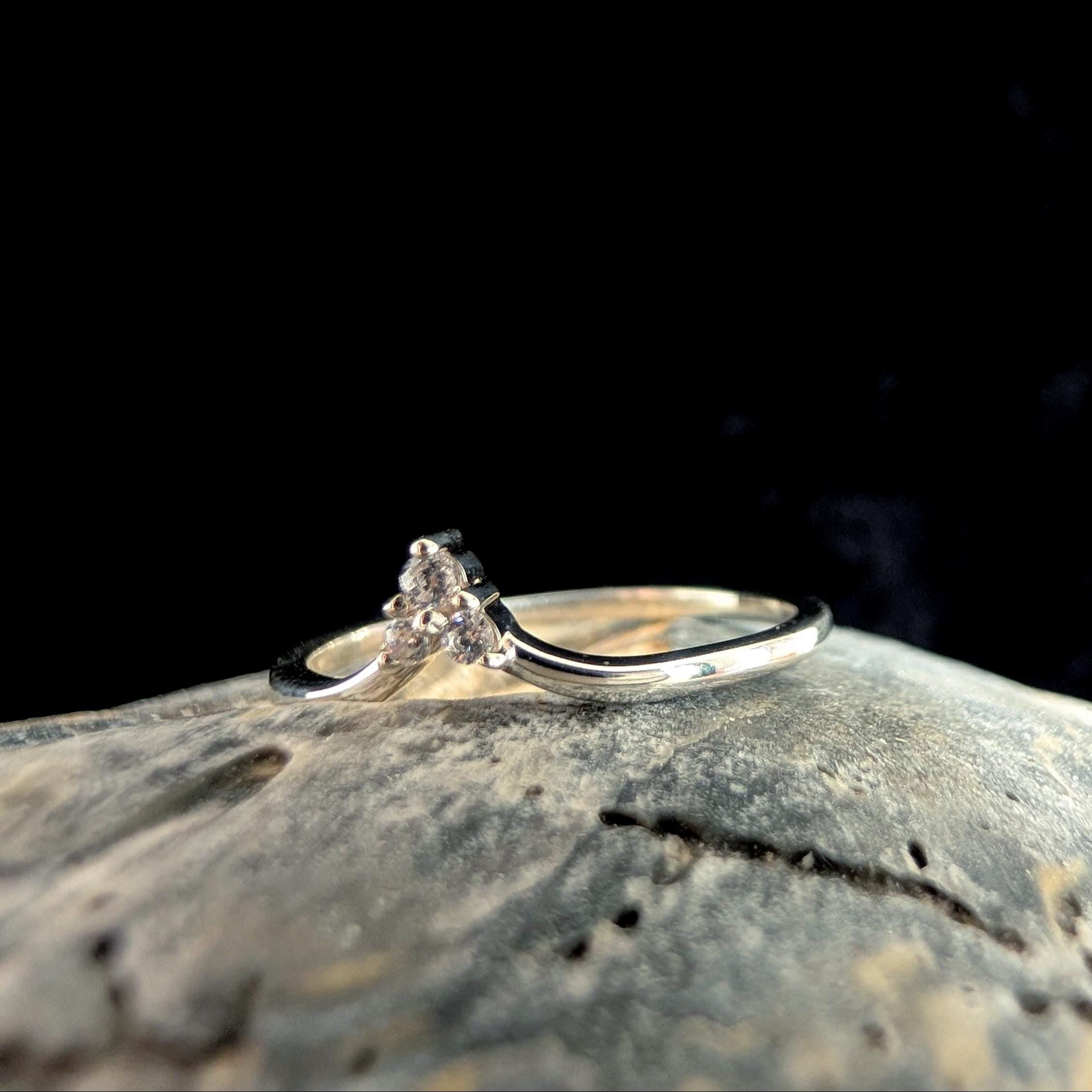 White topaz stacking enhancer ring | 925 Sterling Silver