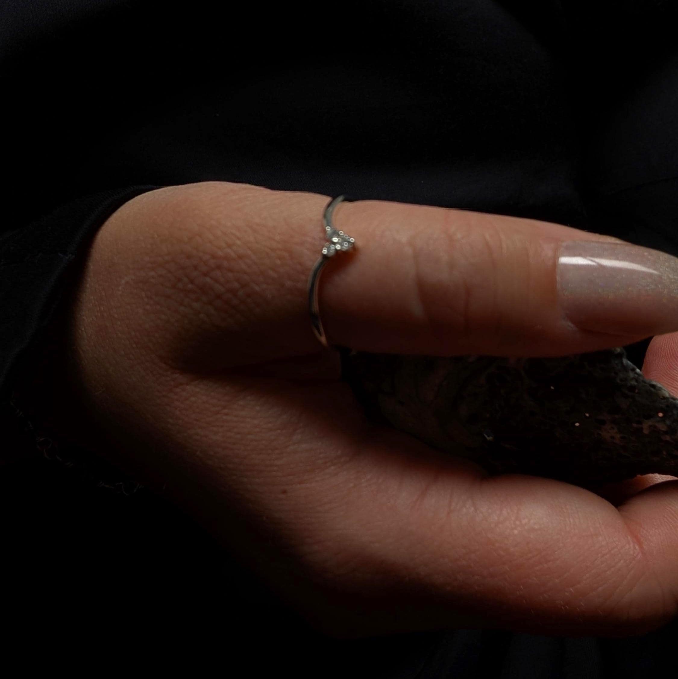 White topaz stacking enhancer ring | 925 Sterling Silver