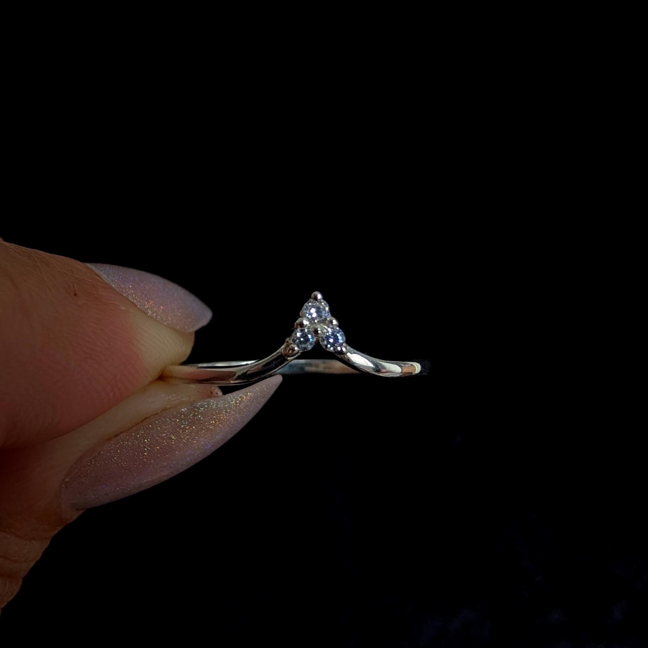 White topaz stacking enhancer ring | 925 Sterling Silver