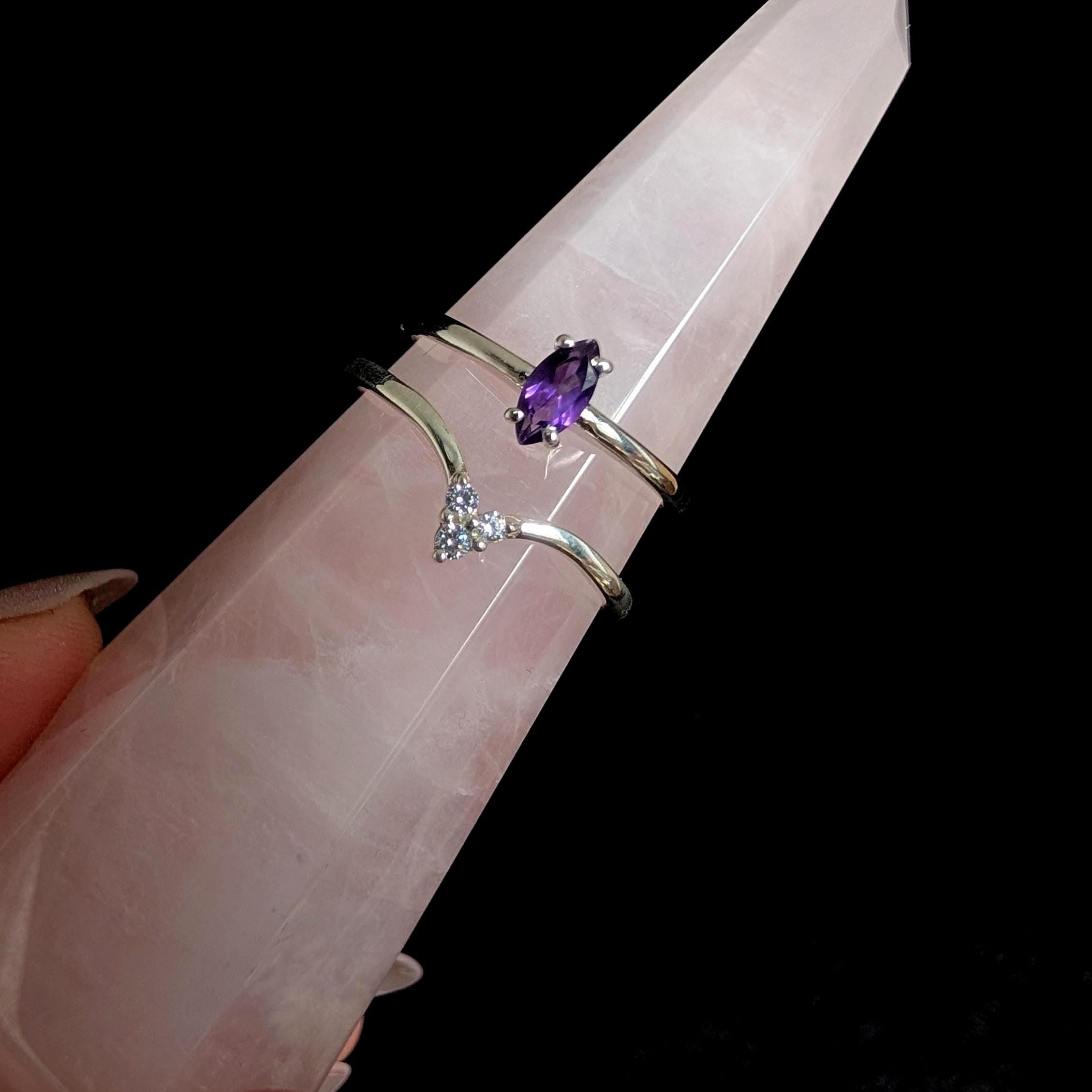 White topaz stacking enhancer ring | 925 Sterling Silver