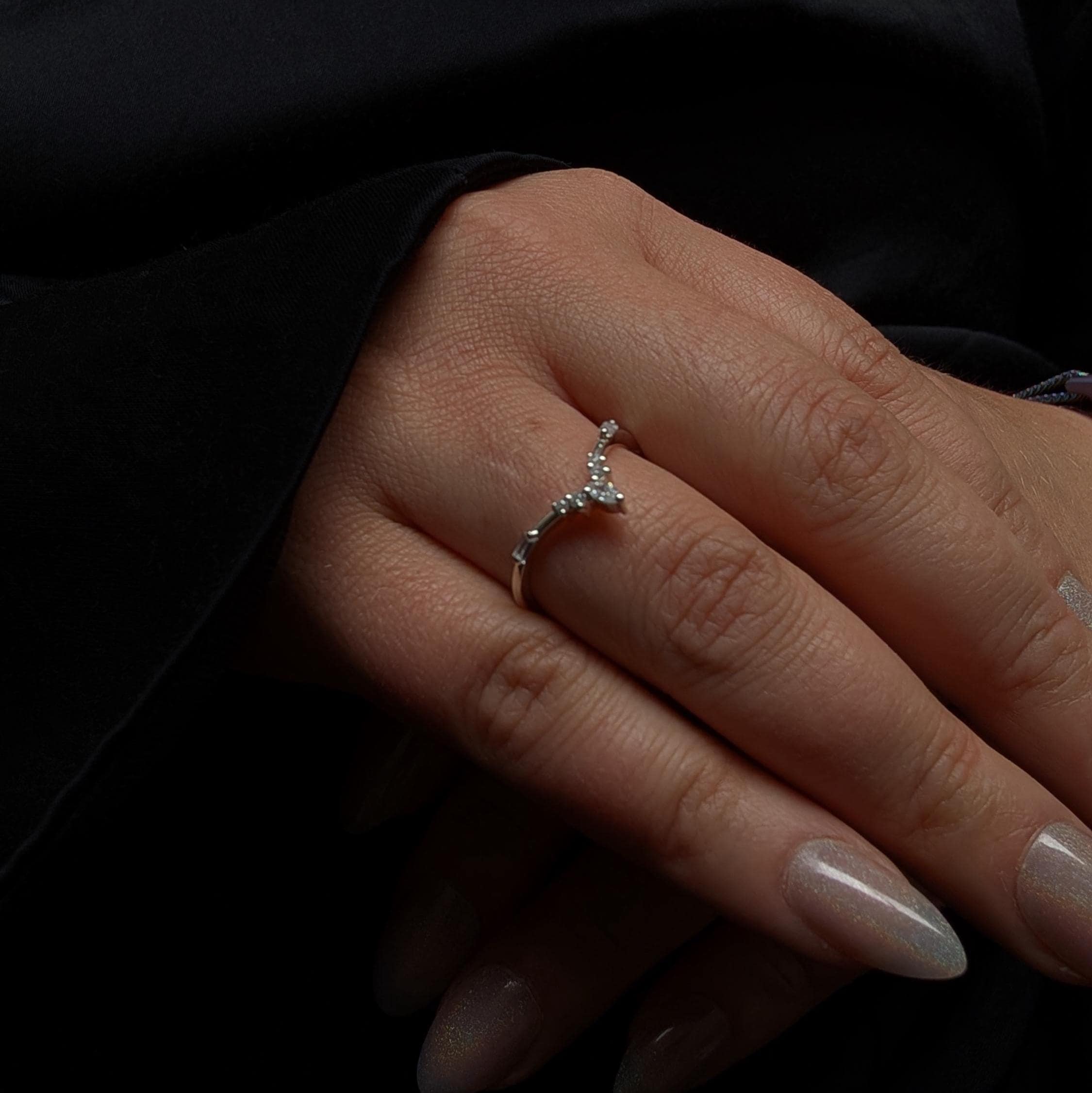 White topaz stacking enhancer ring | 925 Sterling Silver