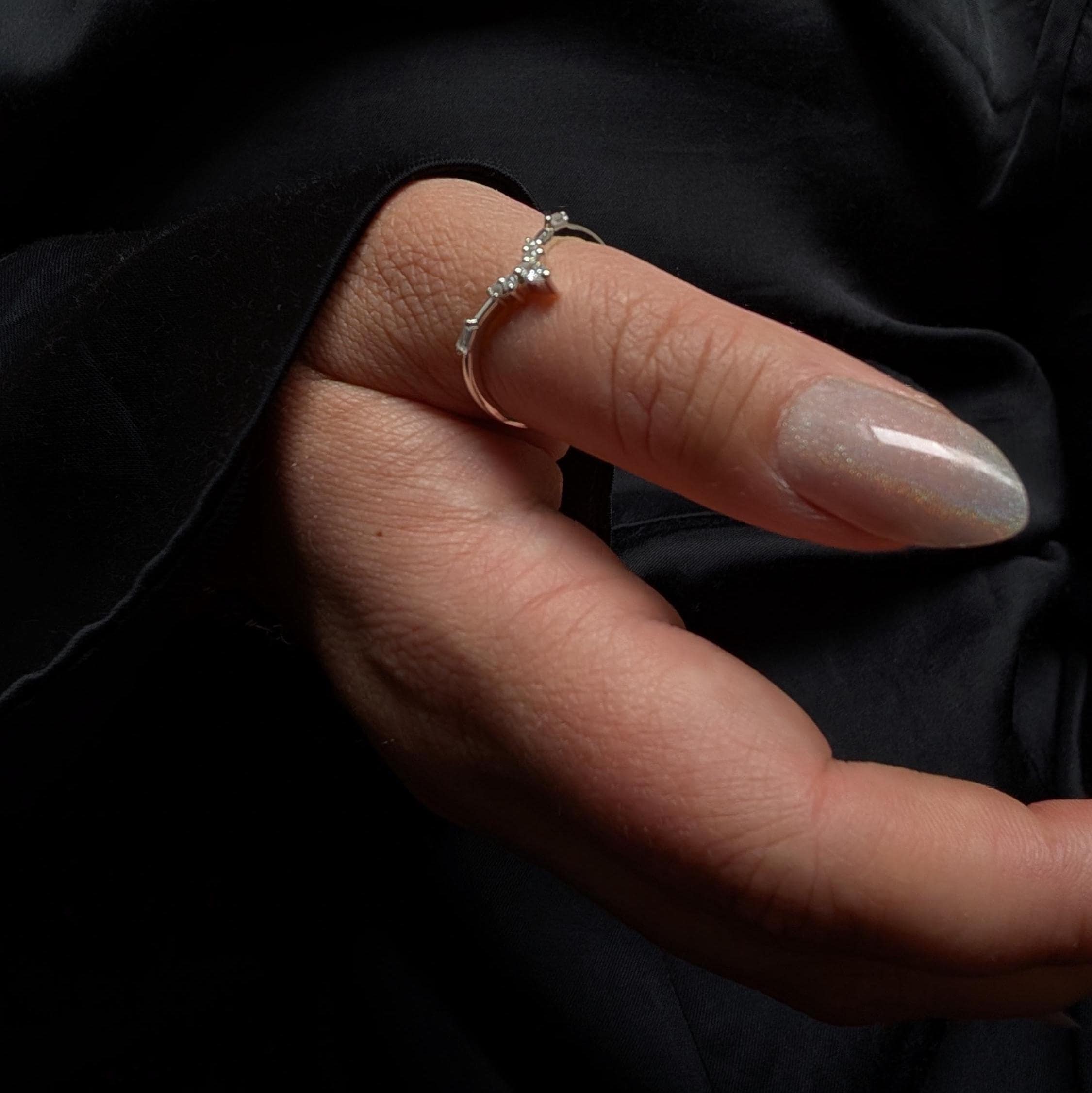 White topaz stacking enhancer ring | 925 Sterling Silver