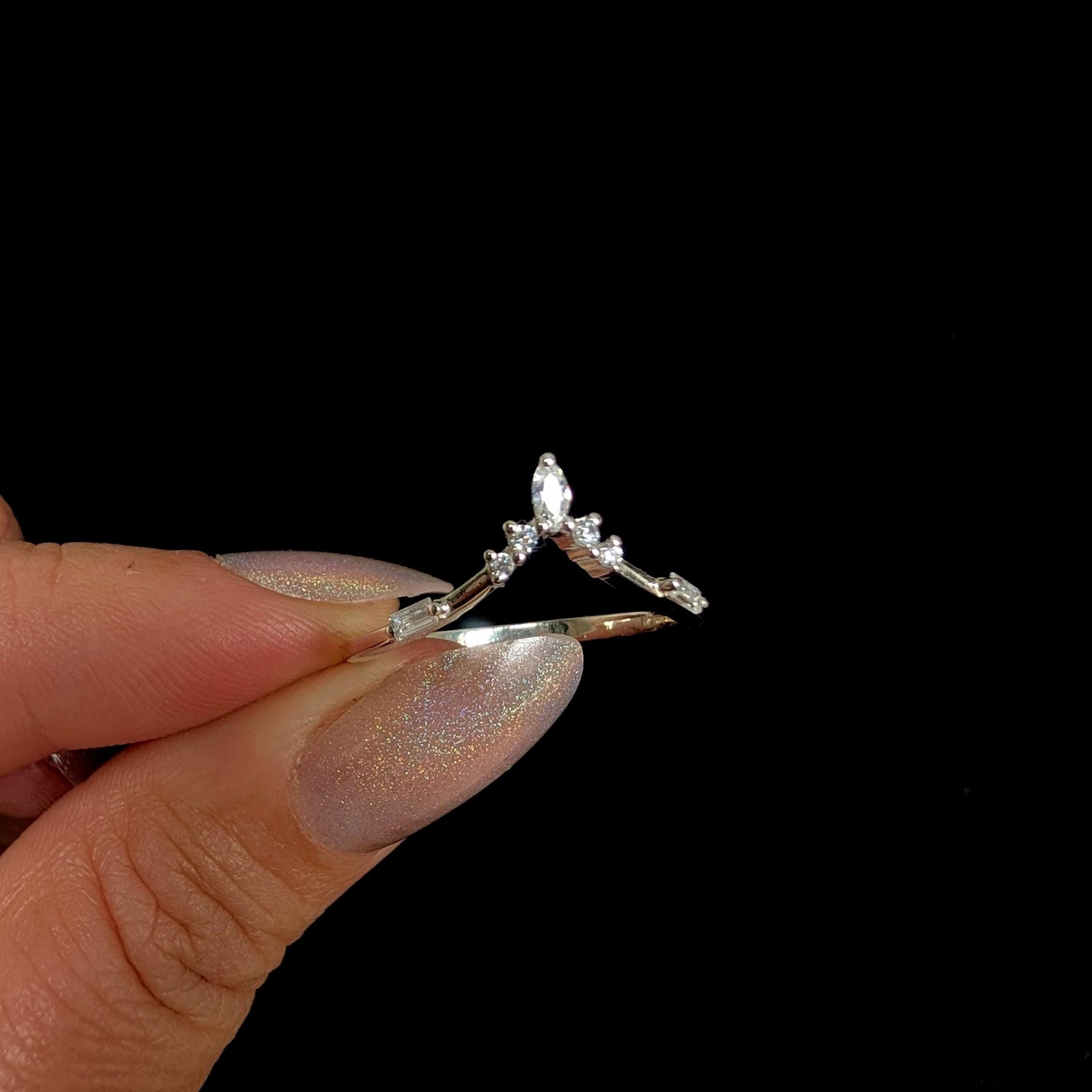 White topaz stacking enhancer ring | 925 Sterling Silver