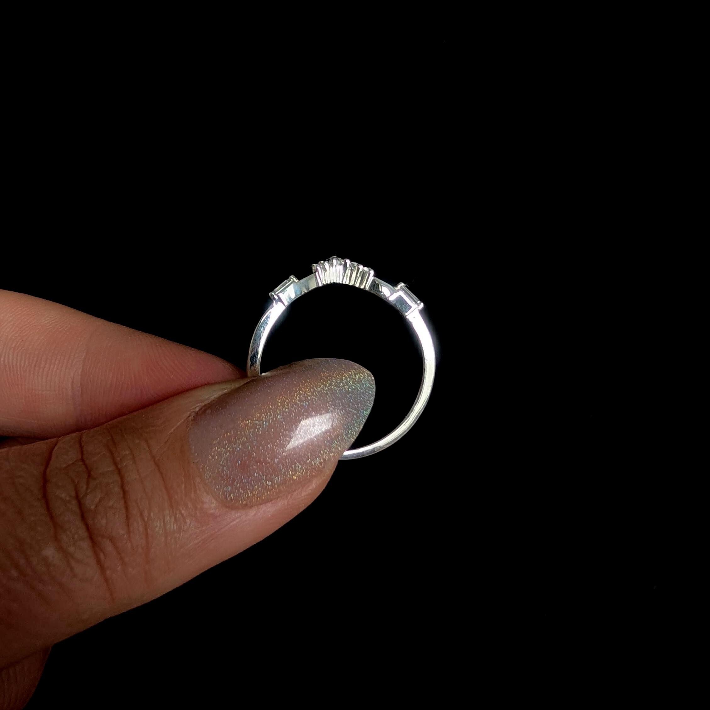 White topaz stacking enhancer ring | 925 Sterling Silver