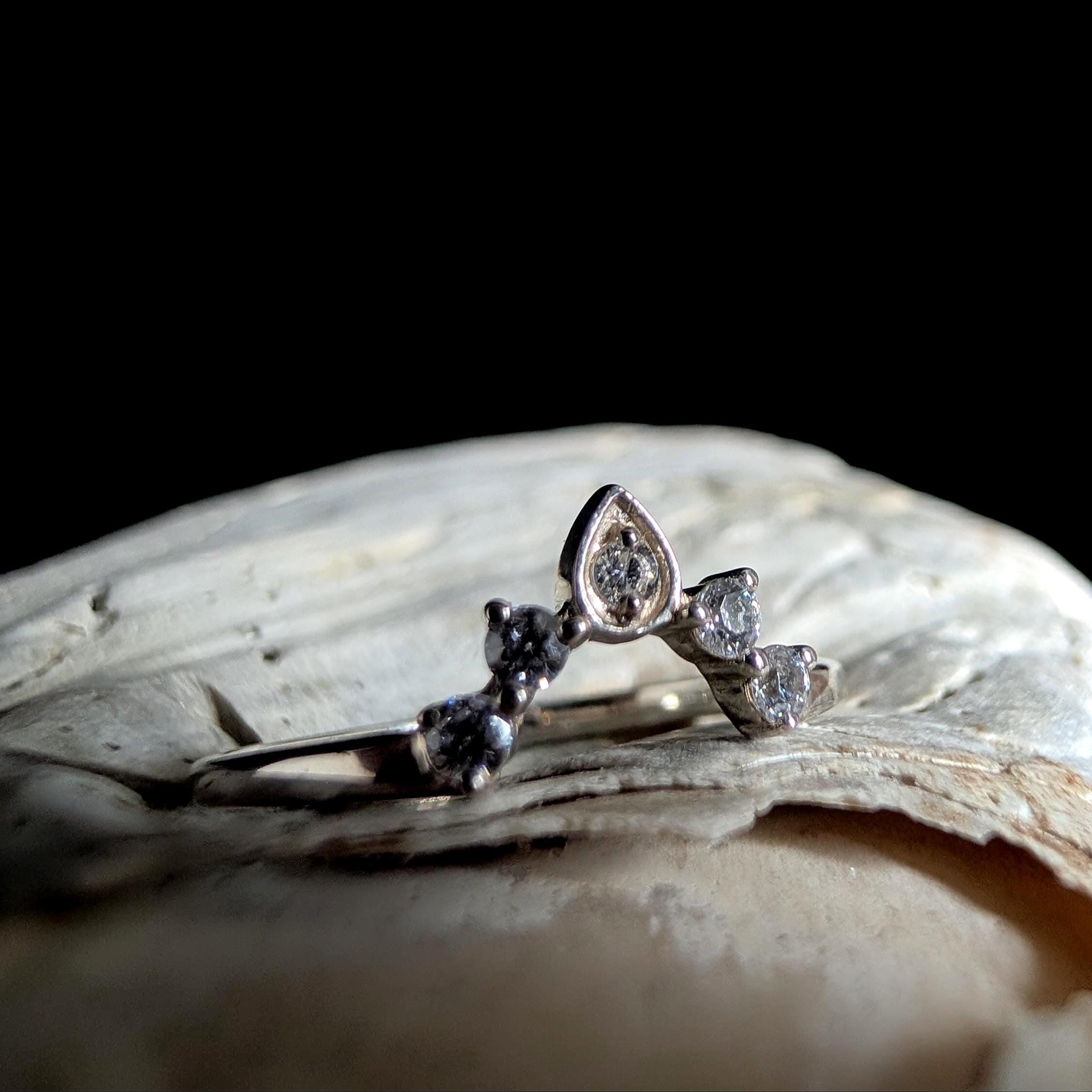 White topaz stacking enhancer ring | 925 Sterling Silver