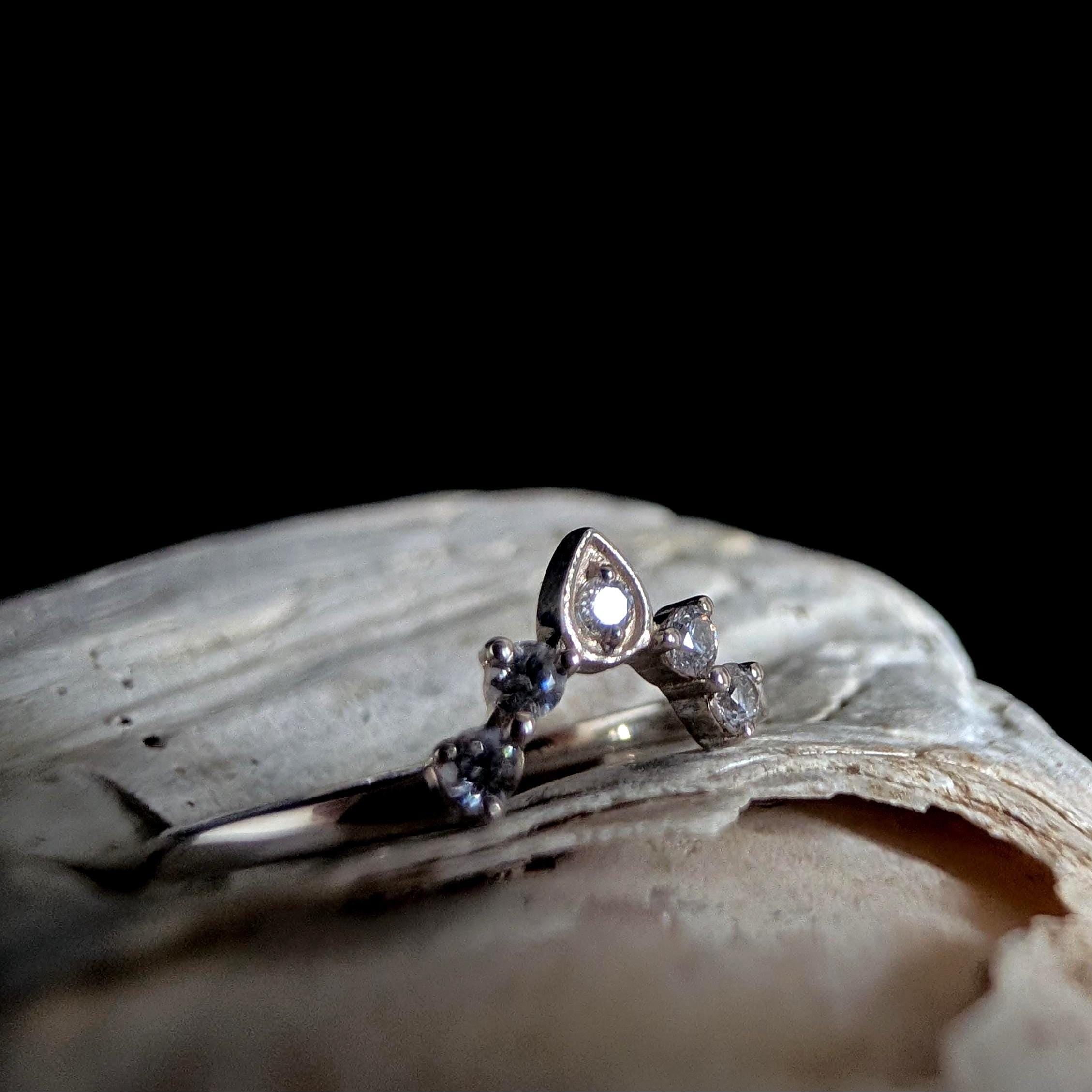 White topaz stacking enhancer ring | 925 Sterling Silver