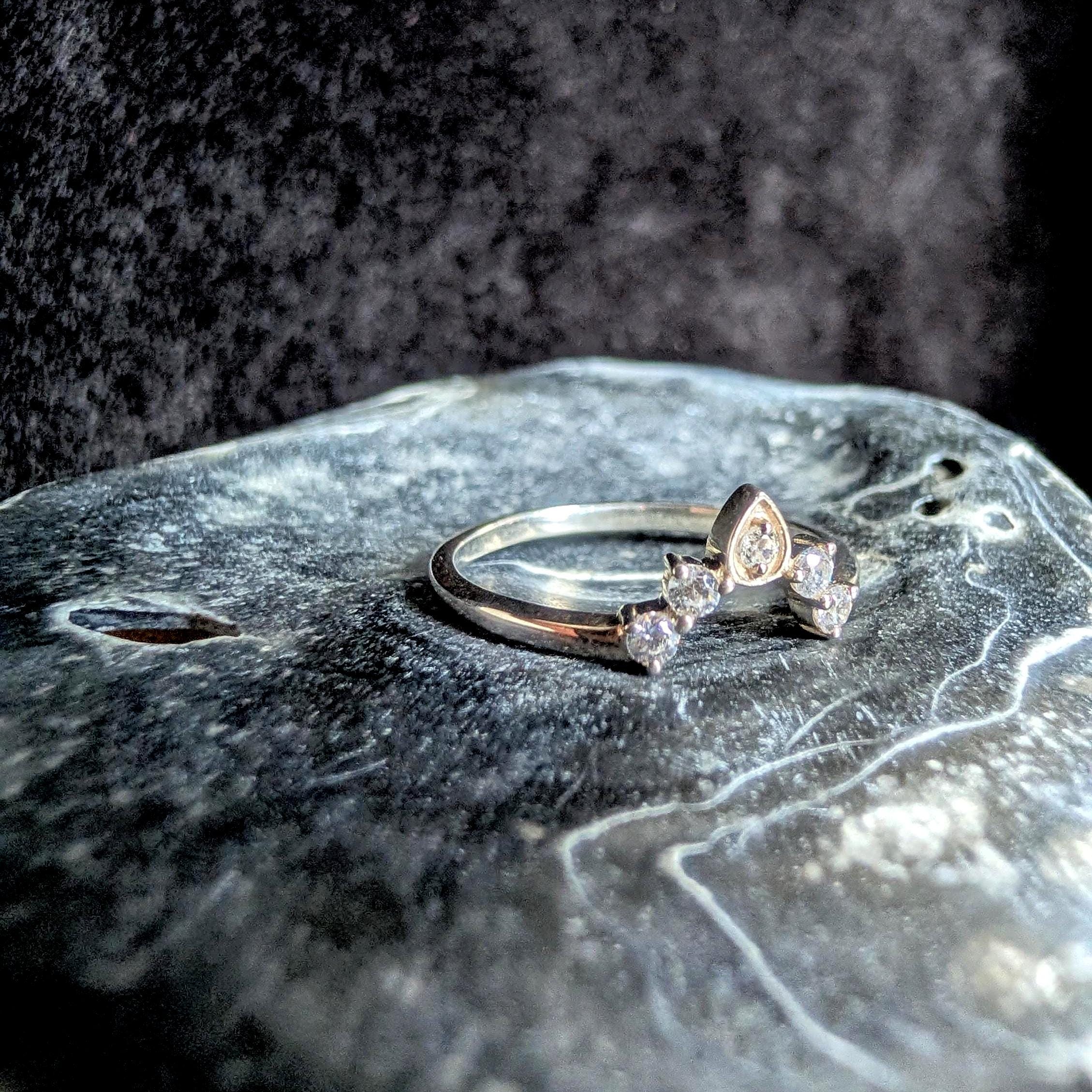 White topaz stacking enhancer ring | 925 Sterling Silver