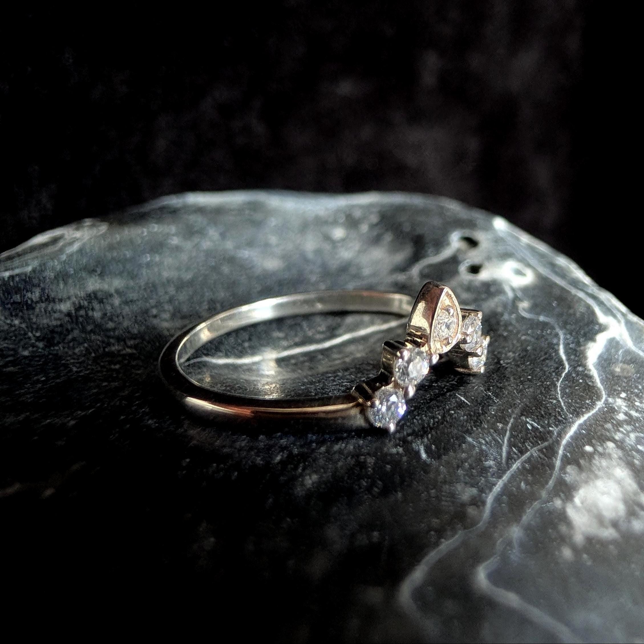 White topaz stacking enhancer ring | 925 Sterling Silver