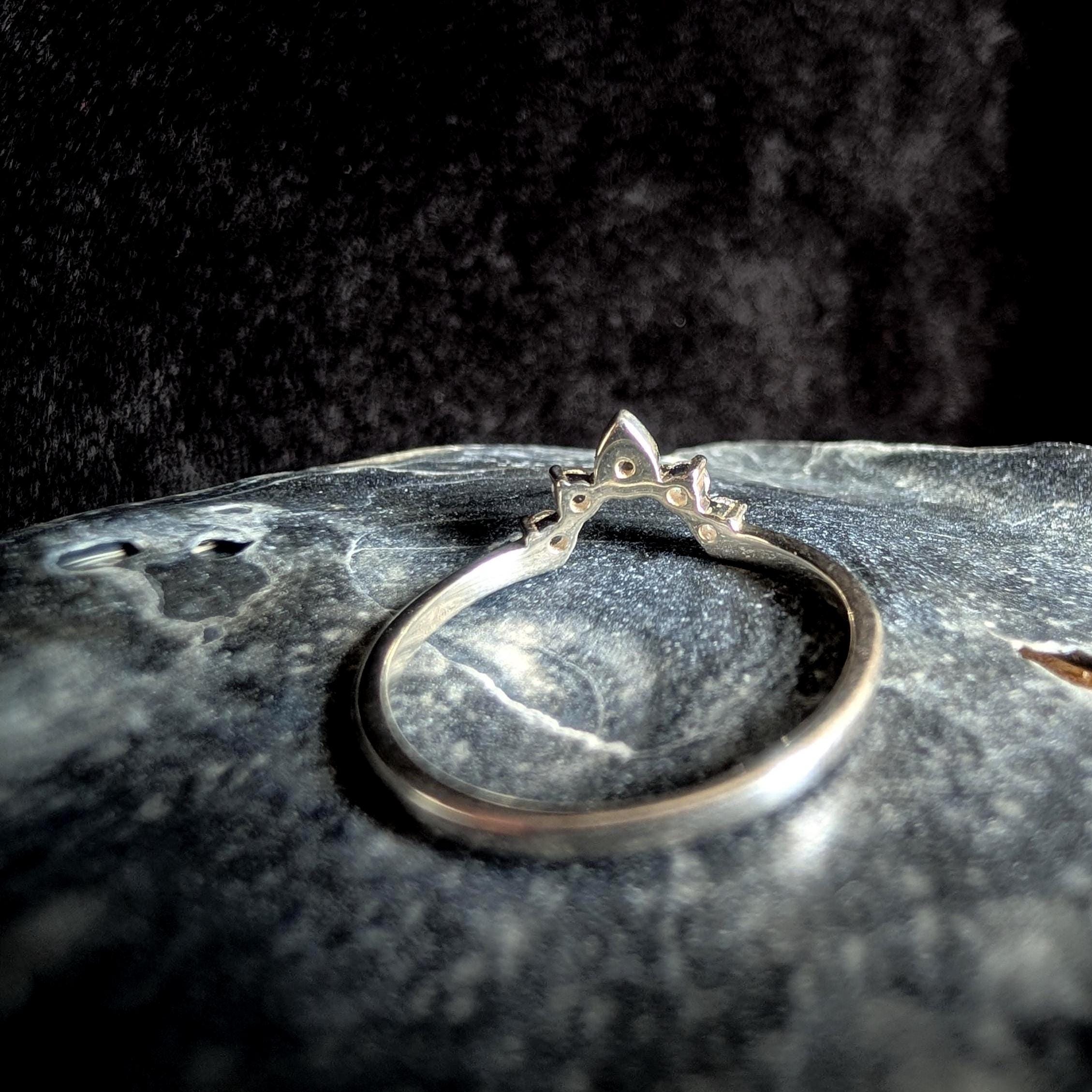 White topaz stacking enhancer ring | 925 Sterling Silver